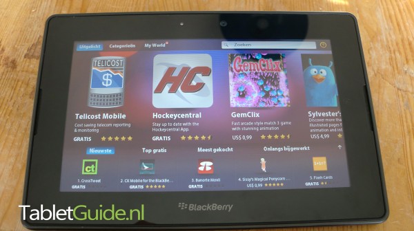 BlackBerry Playbook Appworld - TabletGuide.nl